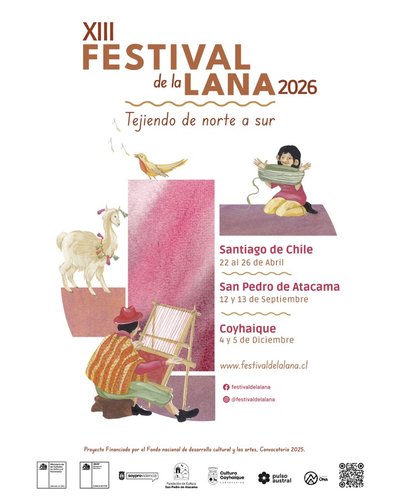 Afiche oficial XIII Festival de la Lana 2026 - Tejiendo de norte a sur